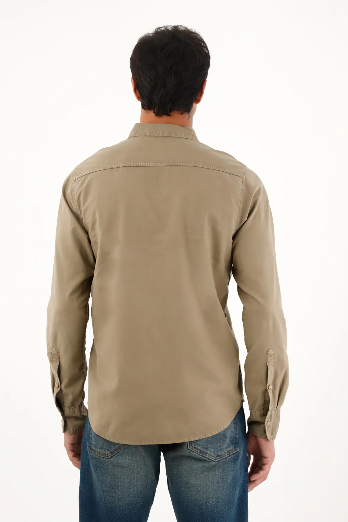 Men's Long Sleeve Brown Oxford Shirt - Image 4