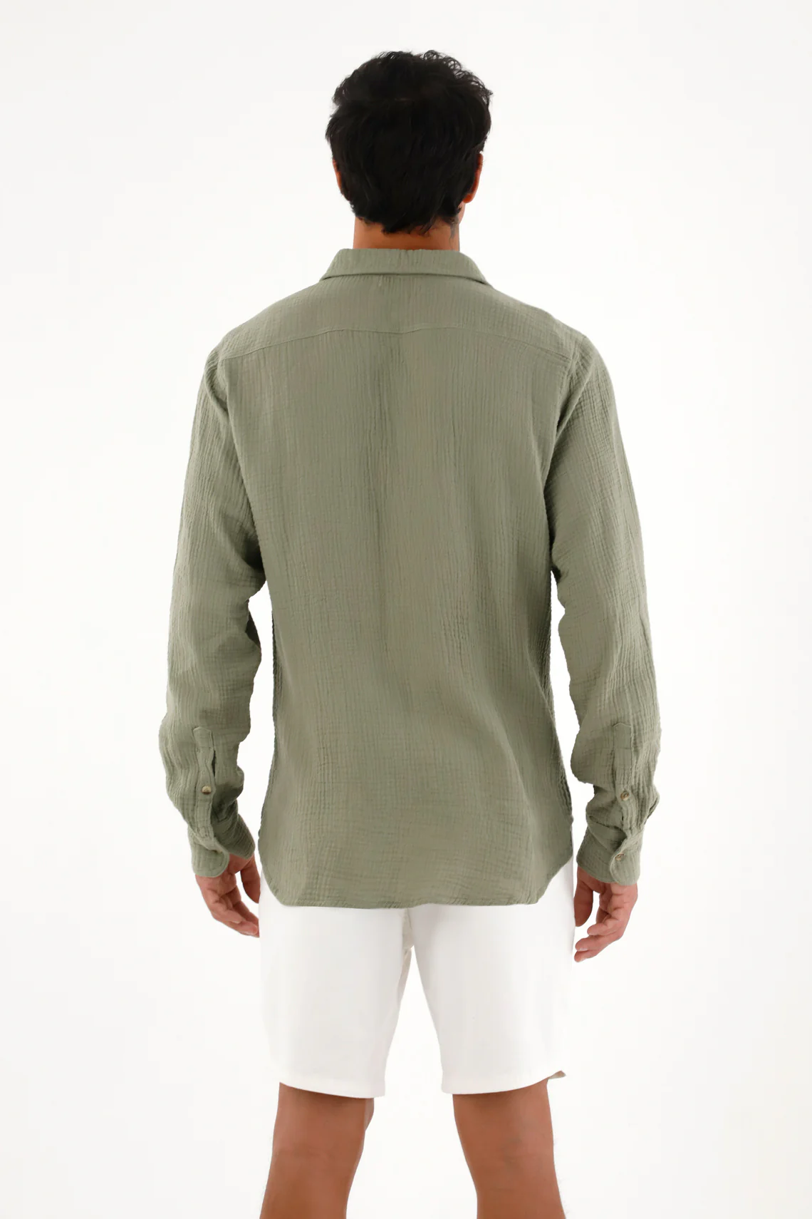 Men's Long Sleeve Green Shirt - Image 4