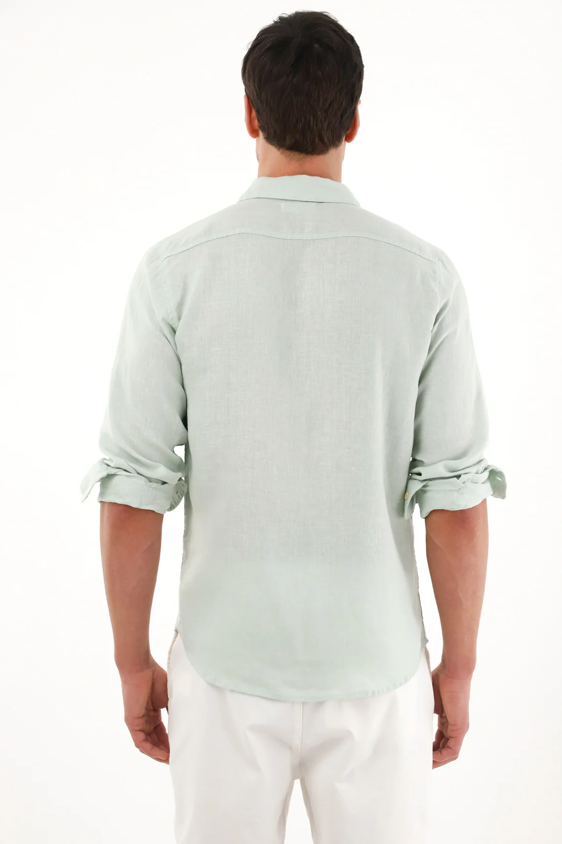 100% Linen Men's Shirt with Green Embroidery - Image 4