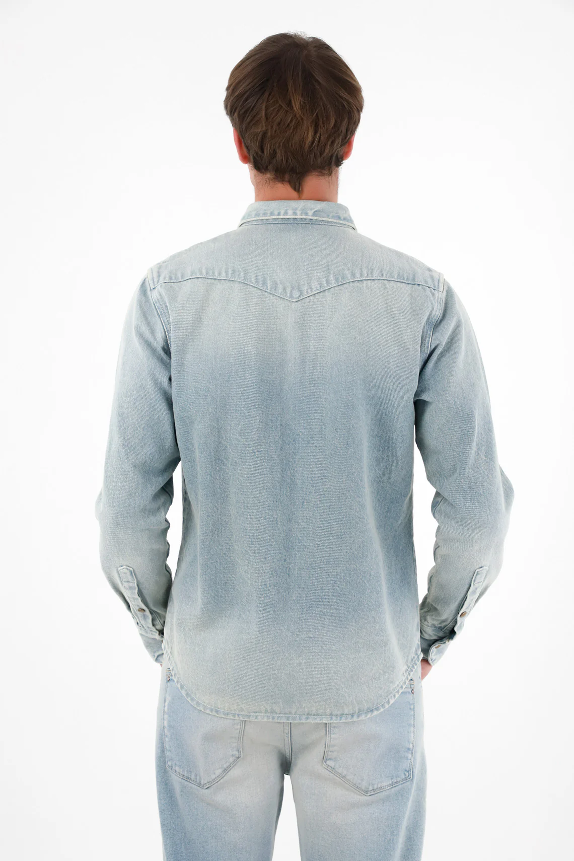 Stylish Blue Denim Shirt with Pockets for Men - Image 4