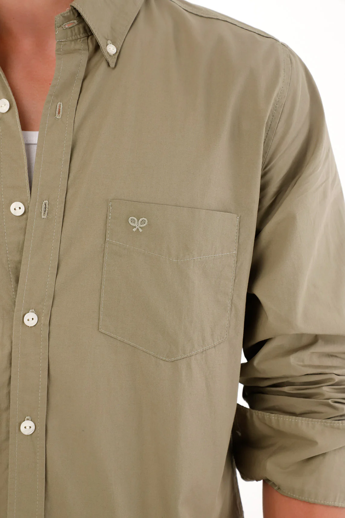 Green Long Sleeve Shirt with Pocket for Men - Image 2