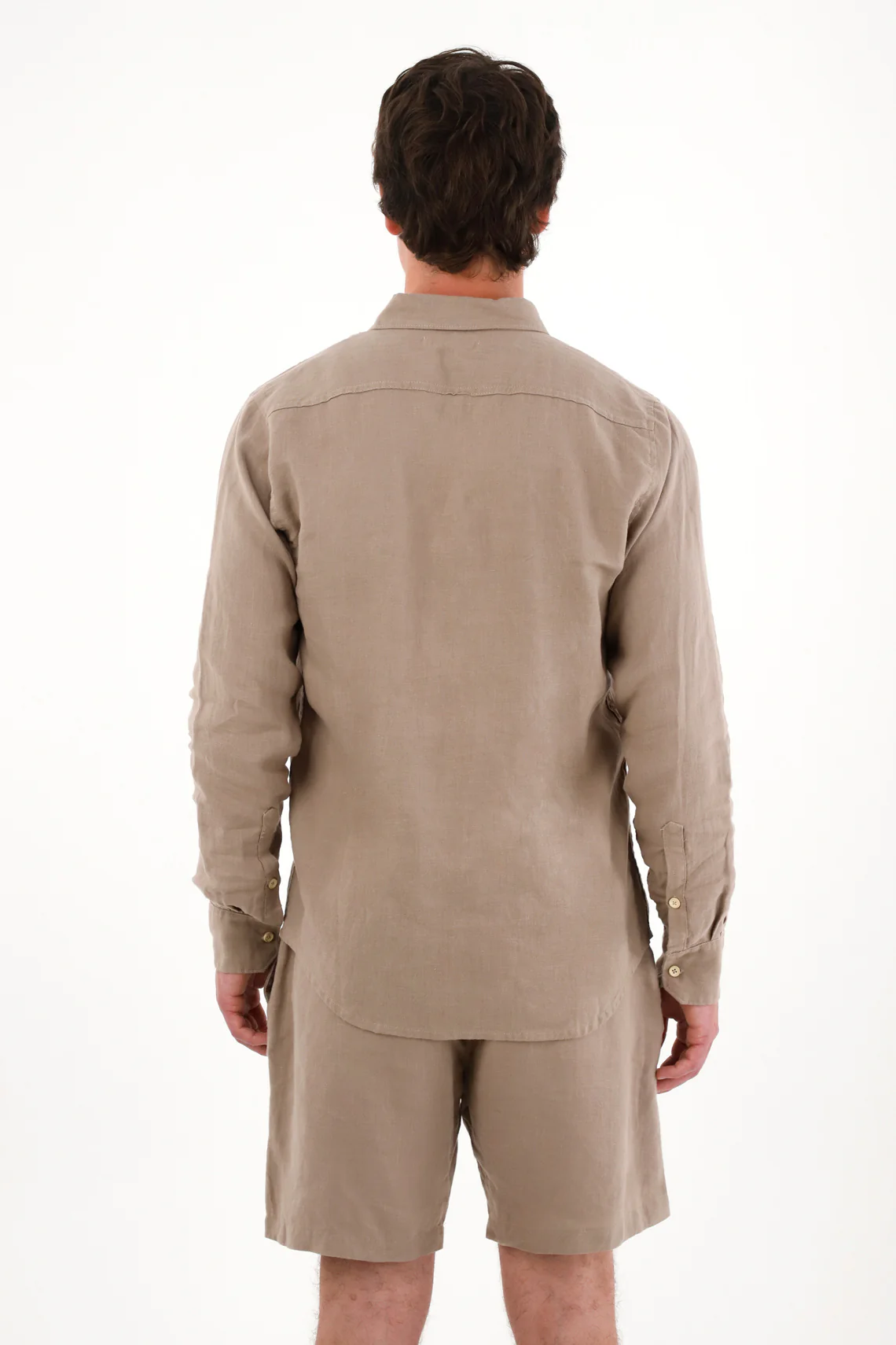 100% Linen Men's Shirt with Mini Gray Embroidery - Image 4