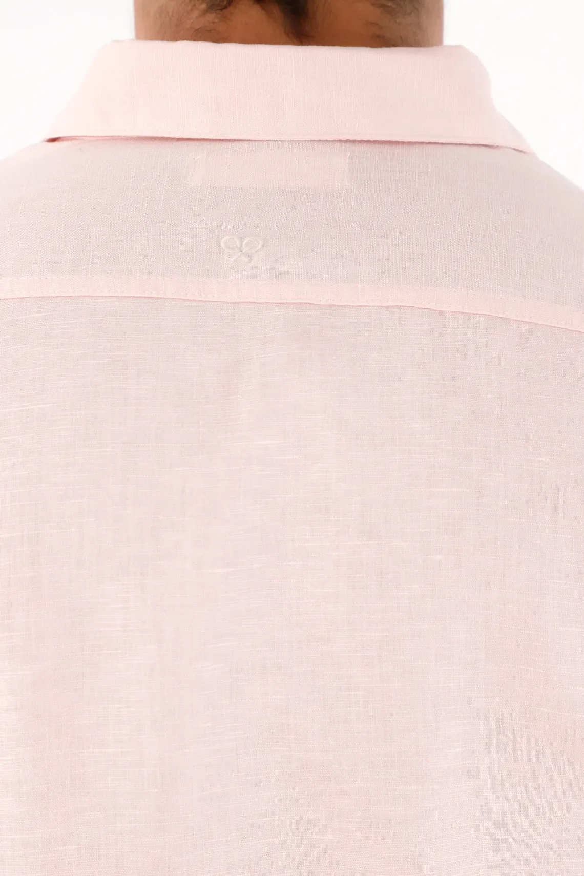 Camisa clásica en lino rosada para hombre - Image 4