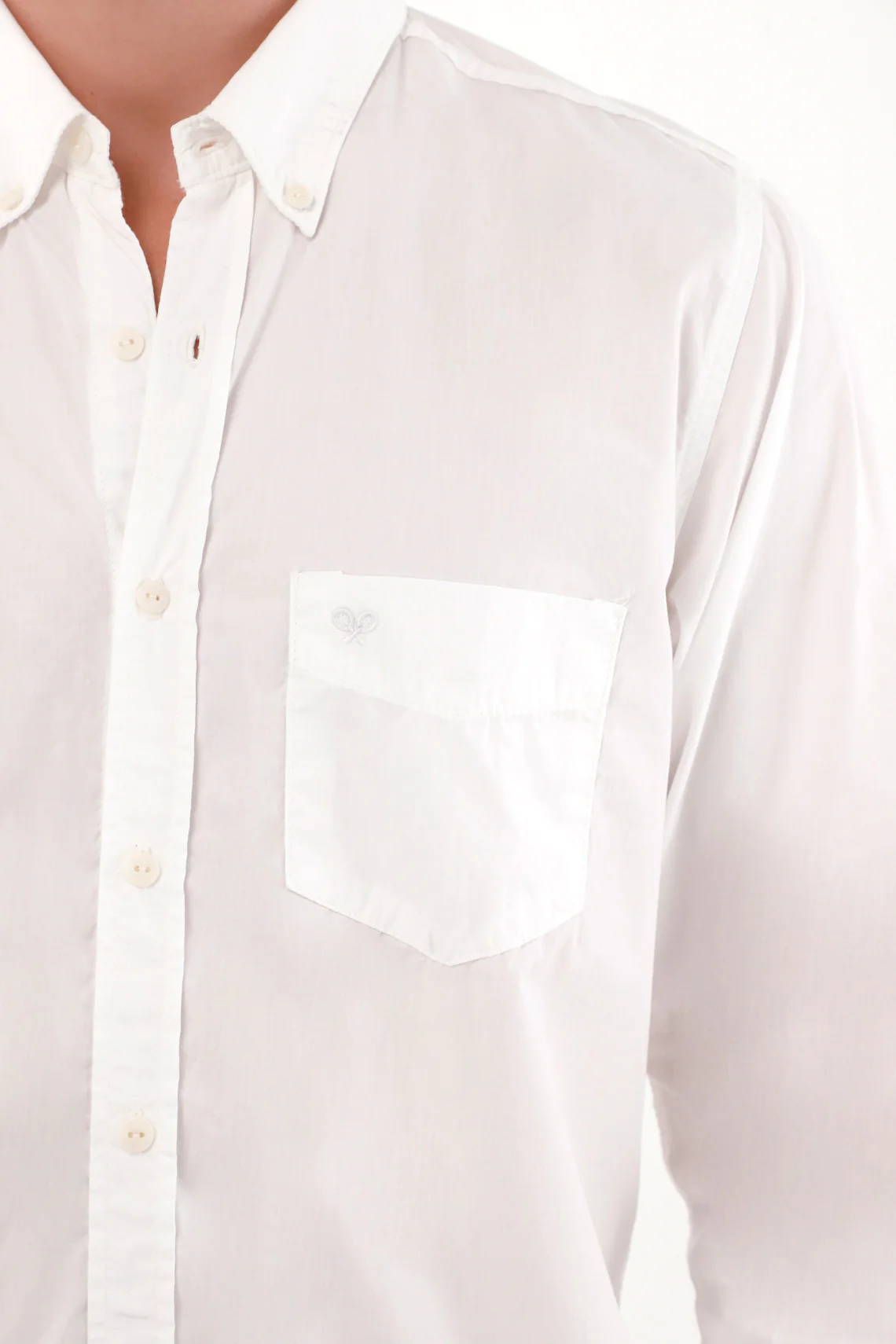 White Button-Up Shirt for Men - Image 3