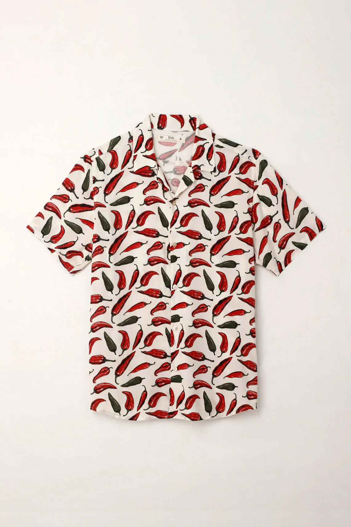 Men's Bowling Shirt with Chili Print