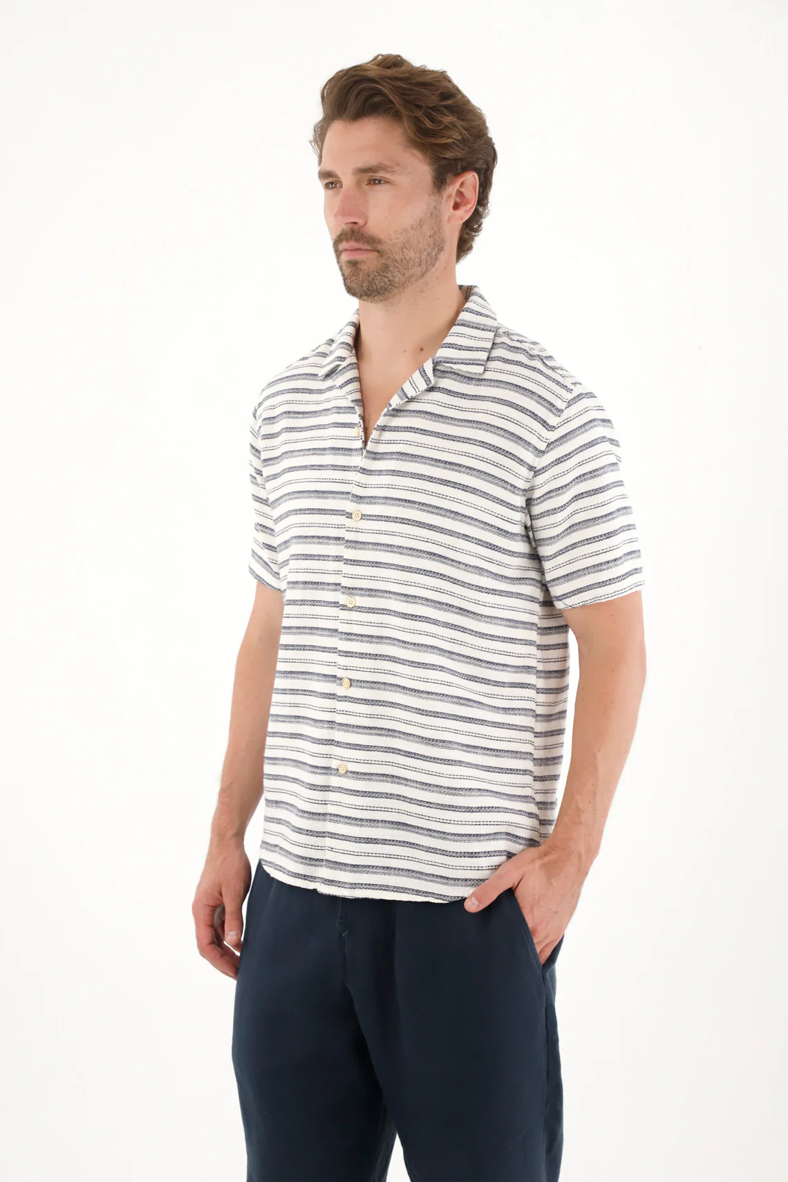Striped Bowling Shirt for Men - Image 3