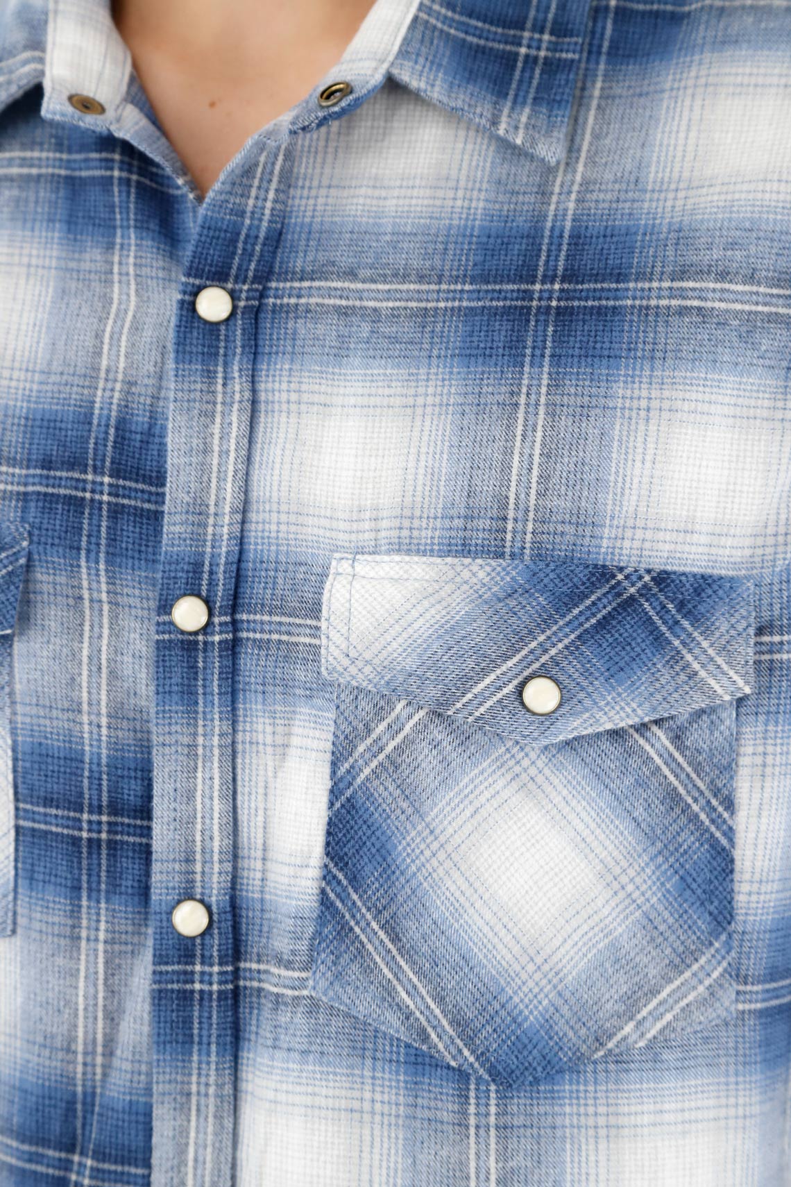 Men's Blue Flannel Shirt - Image 2