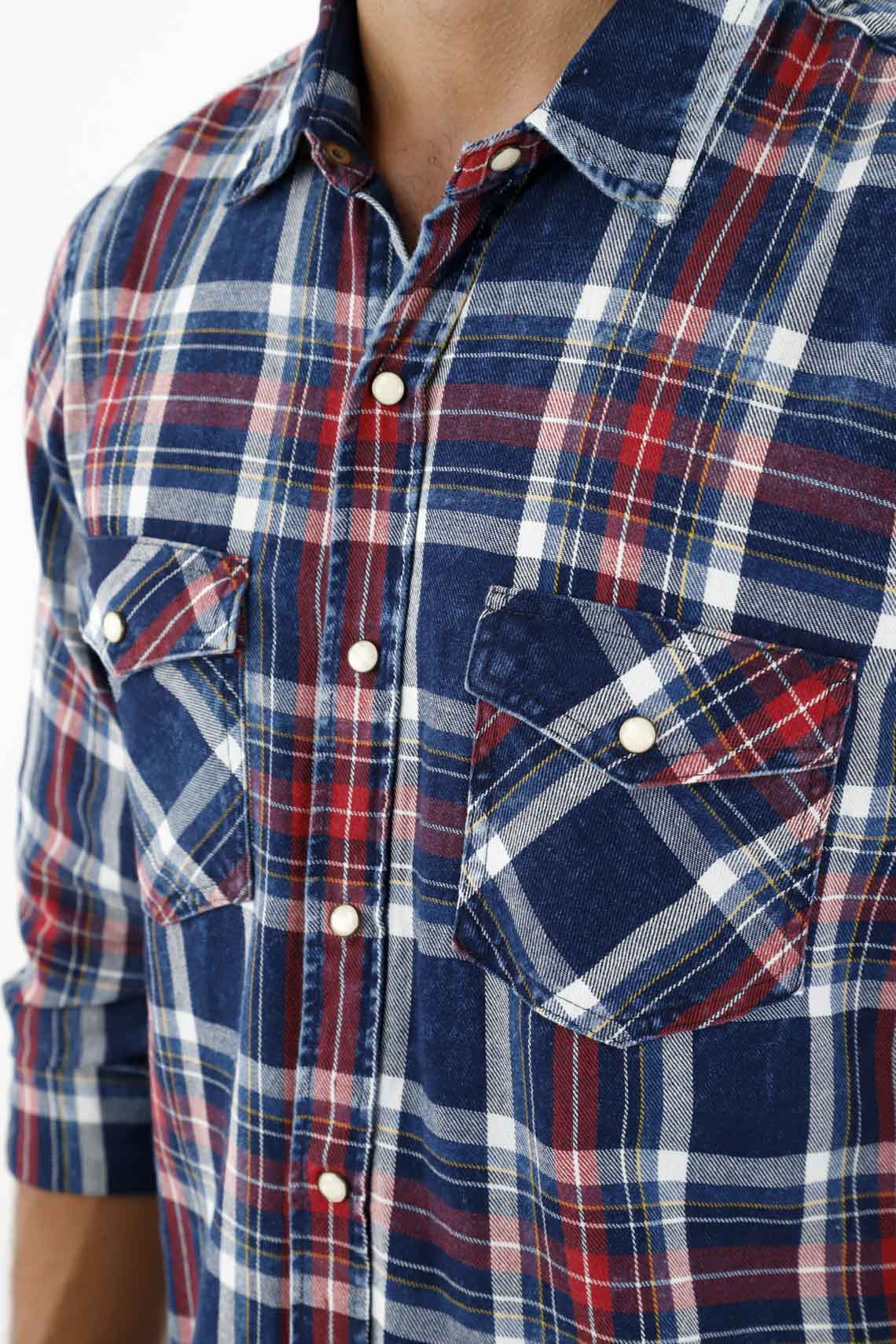 Men's Blue Flannel Shirt - Image 3