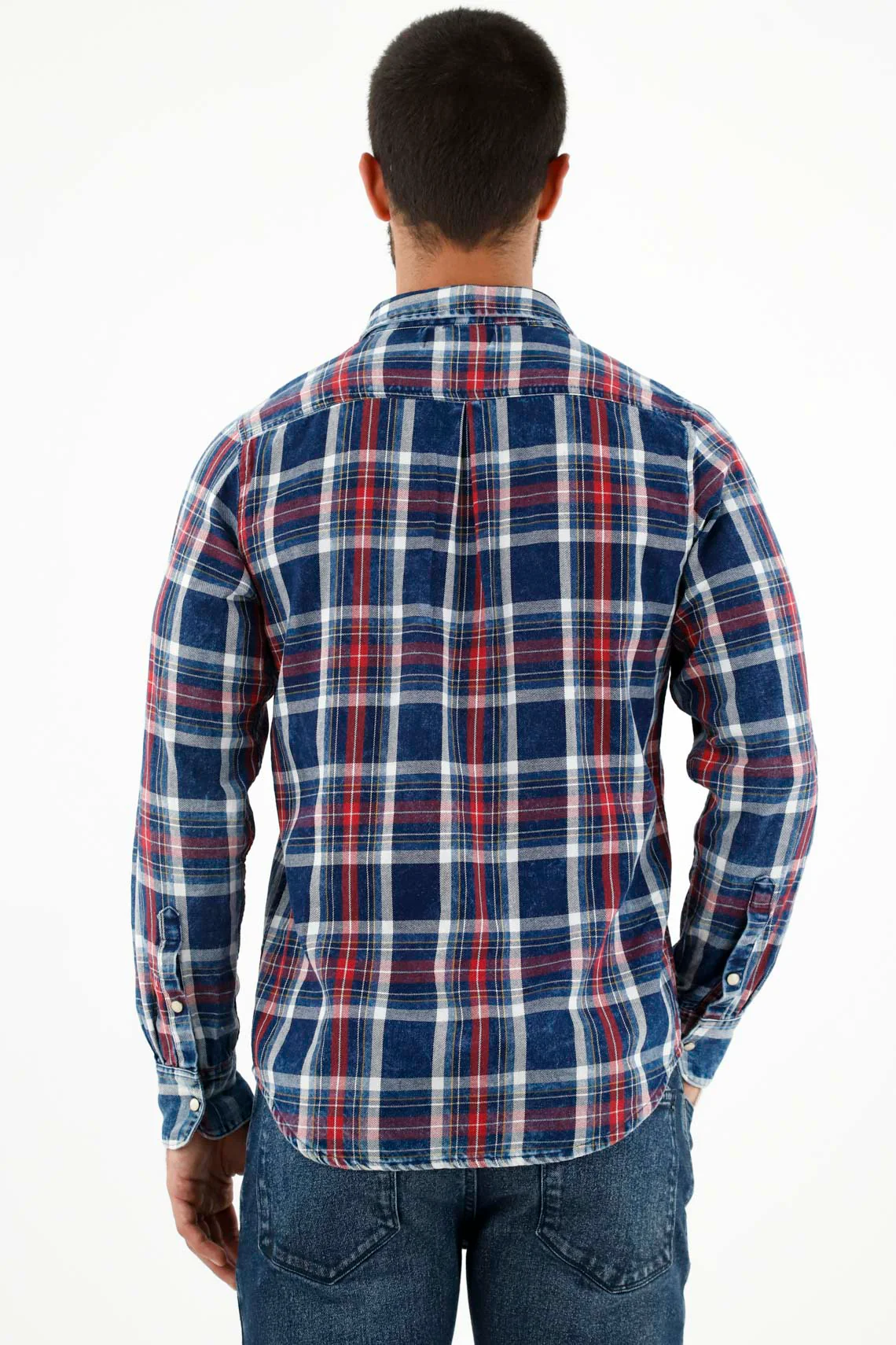 Men's Blue Flannel Shirt - Image 4