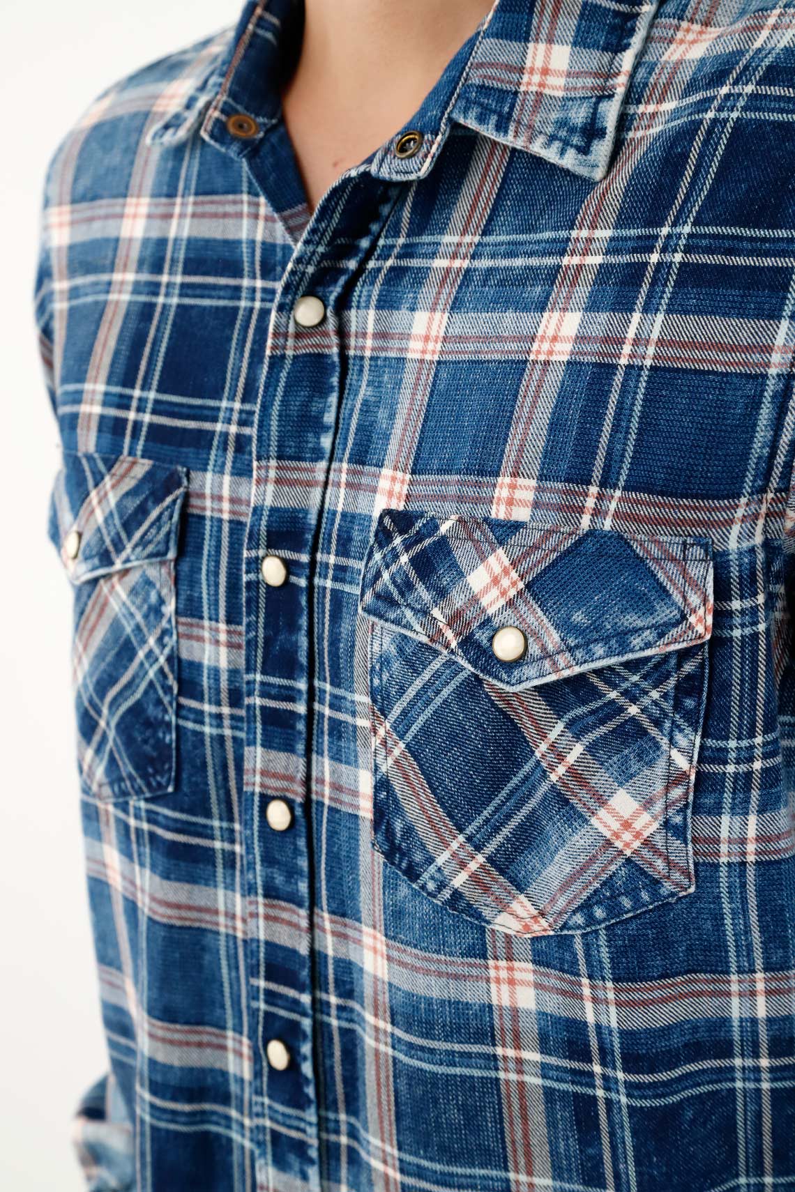 Men's Blue Flannel Shirt - Image 3
