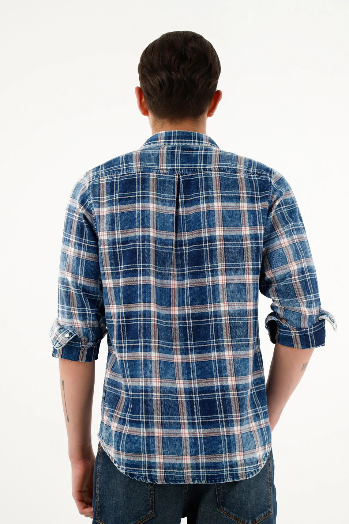 Men's Blue Flannel Shirt - Image 4