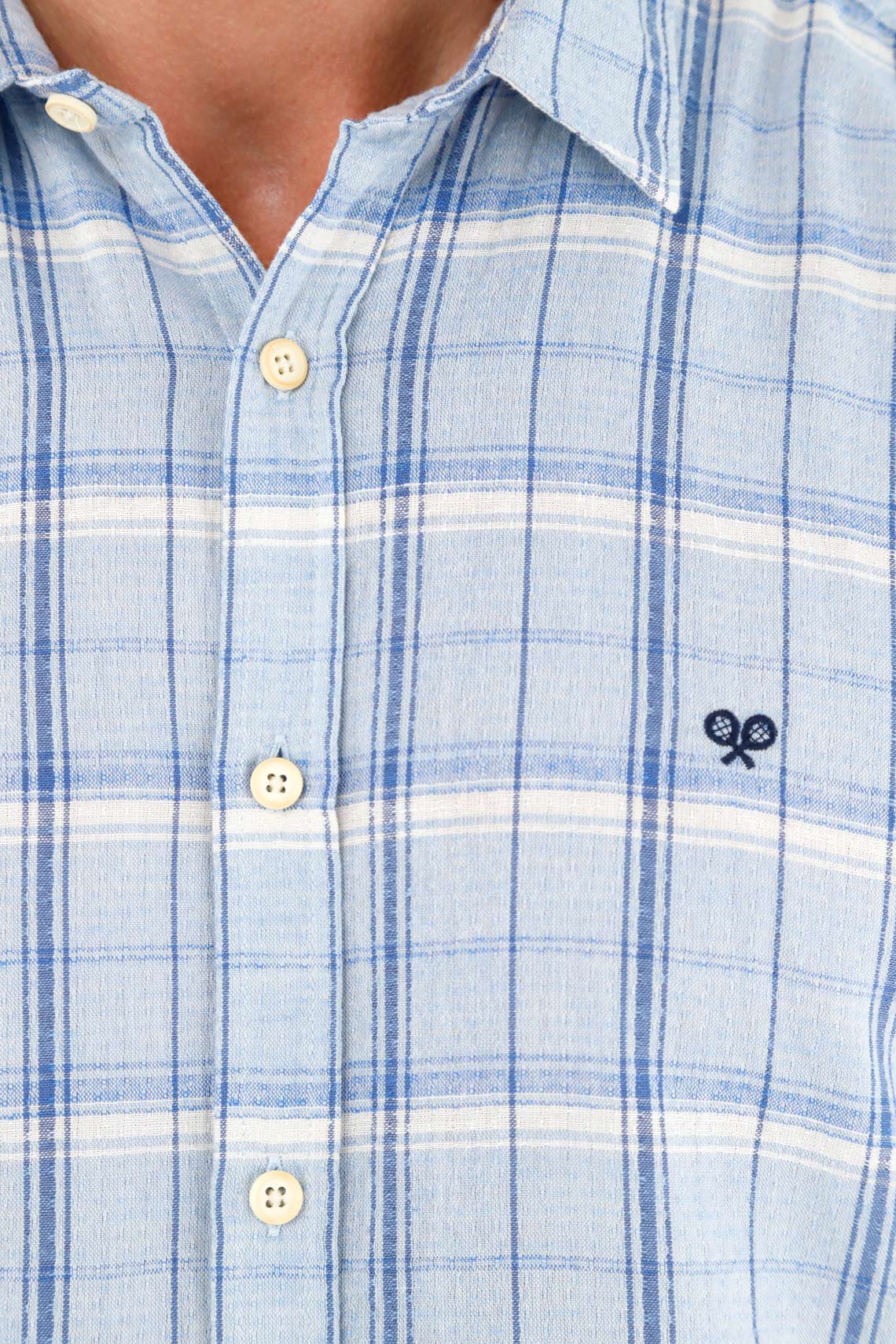 Men's Blue Checked Shirt - Image 2