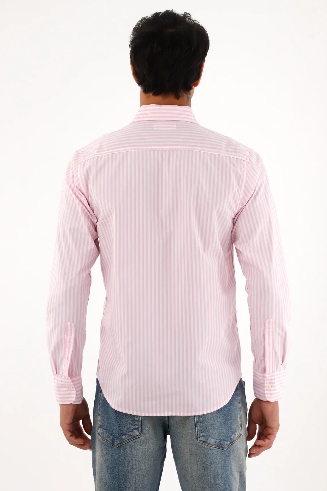 Pink Long Sleeve Striped Shirt for Men - Image 4