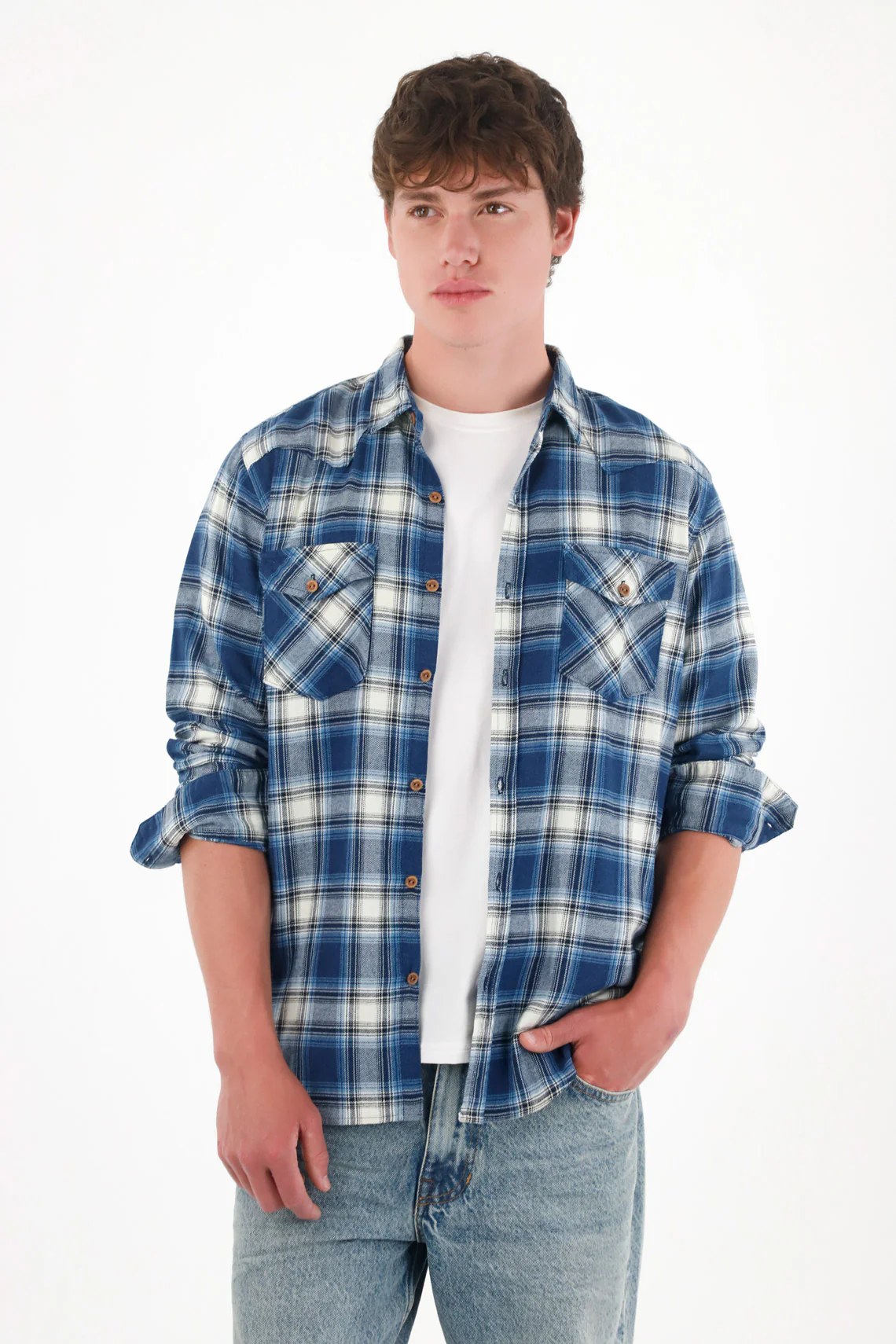Men's Long Sleeve Plaid Shirt - Image 3
