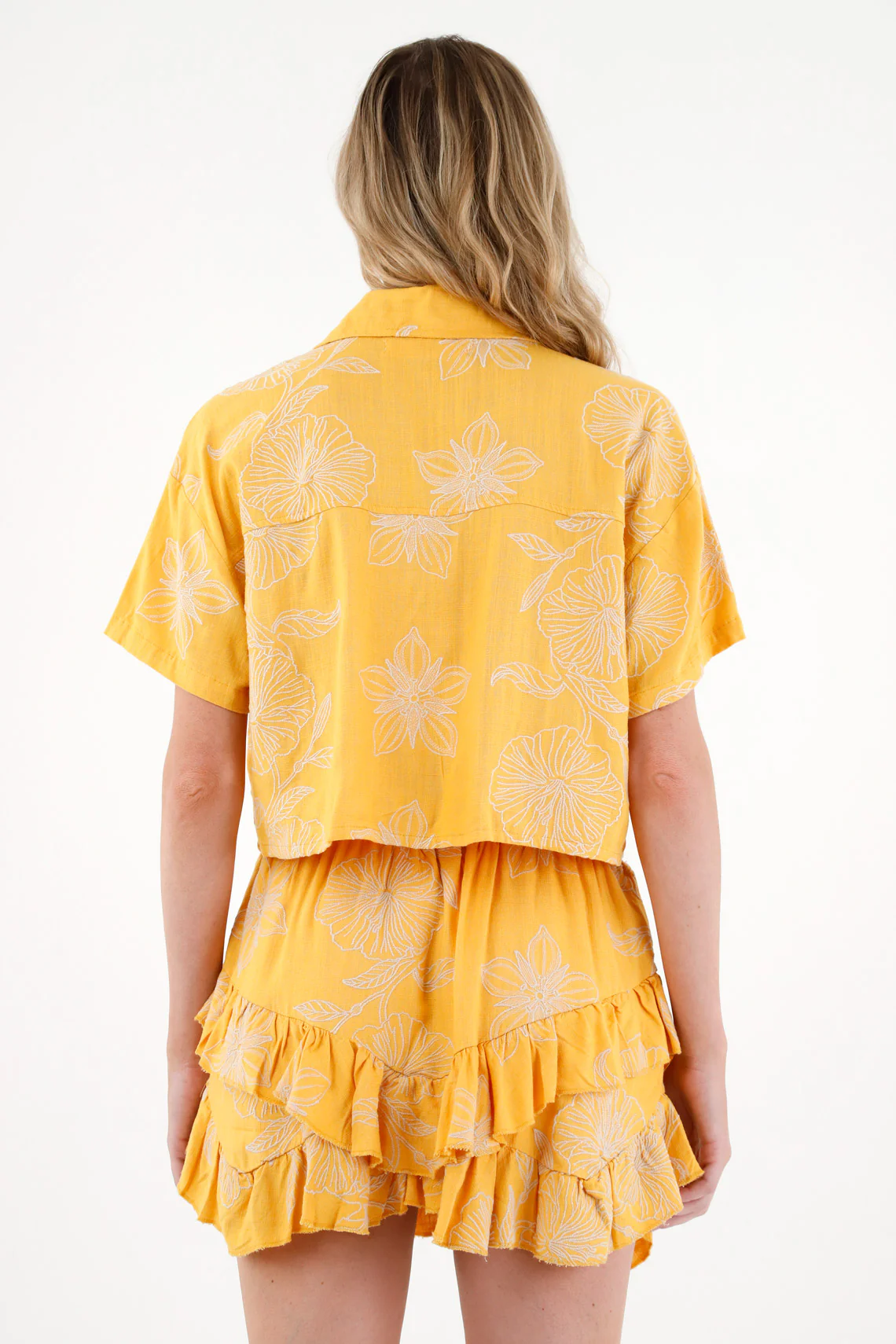 Women's Yellow Shirt with Floral Embroidery - Image 4