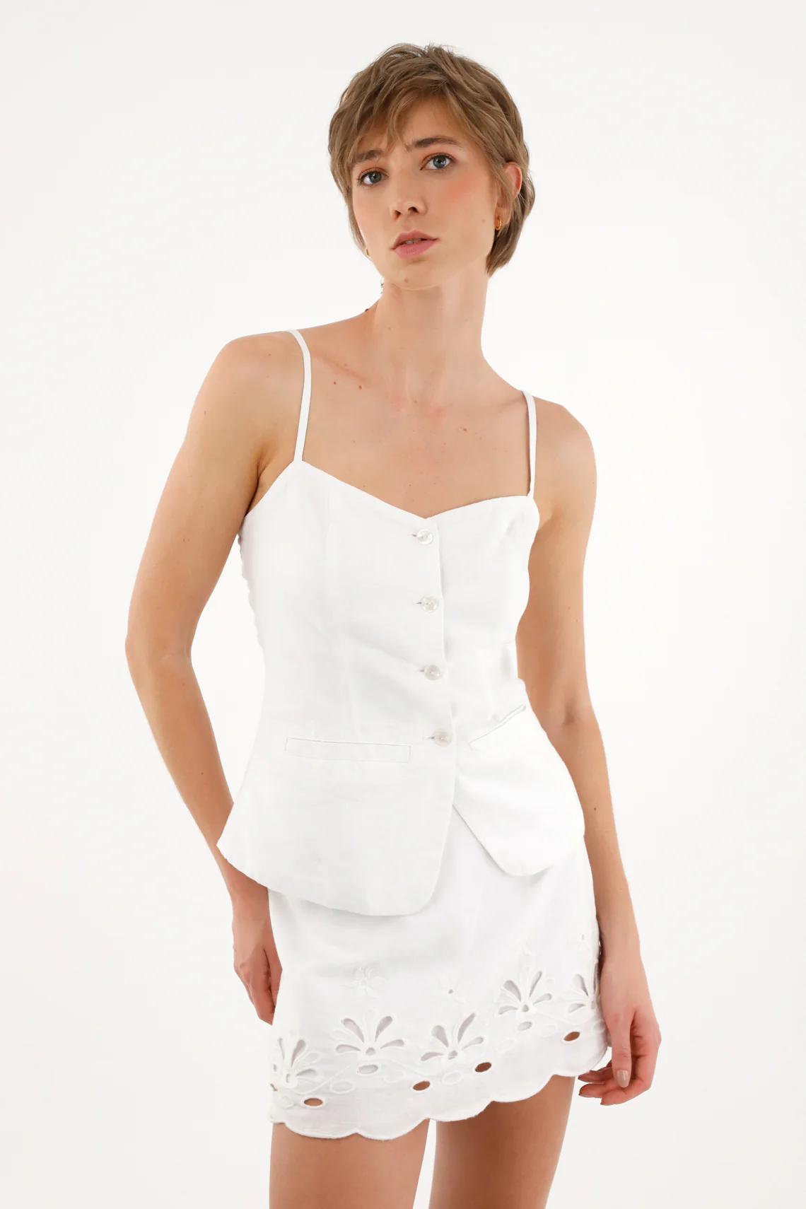 Women's corset-style white shirt - Image 3