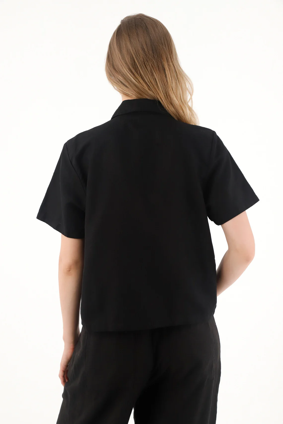 Women's 100% Linen Black Shirt - Image 4