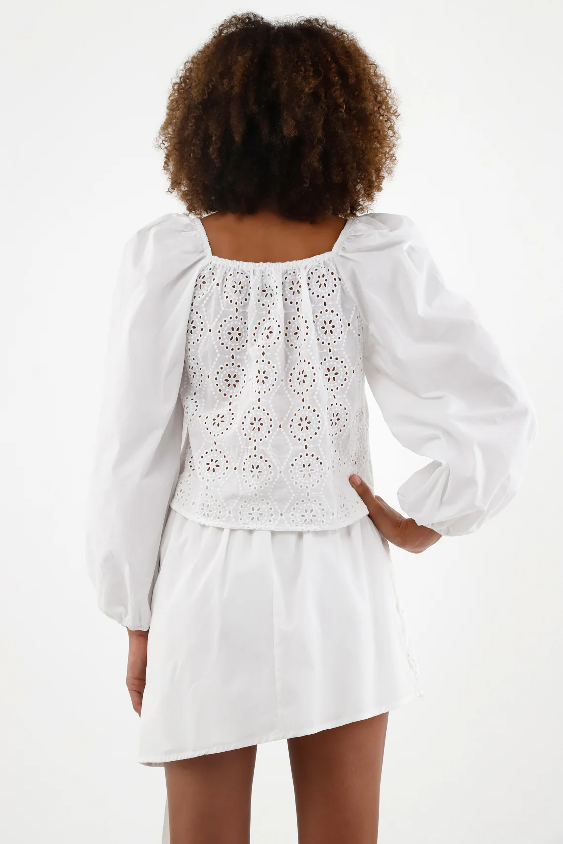 Women's Ecru Straight Neckline Shirt - Image 4