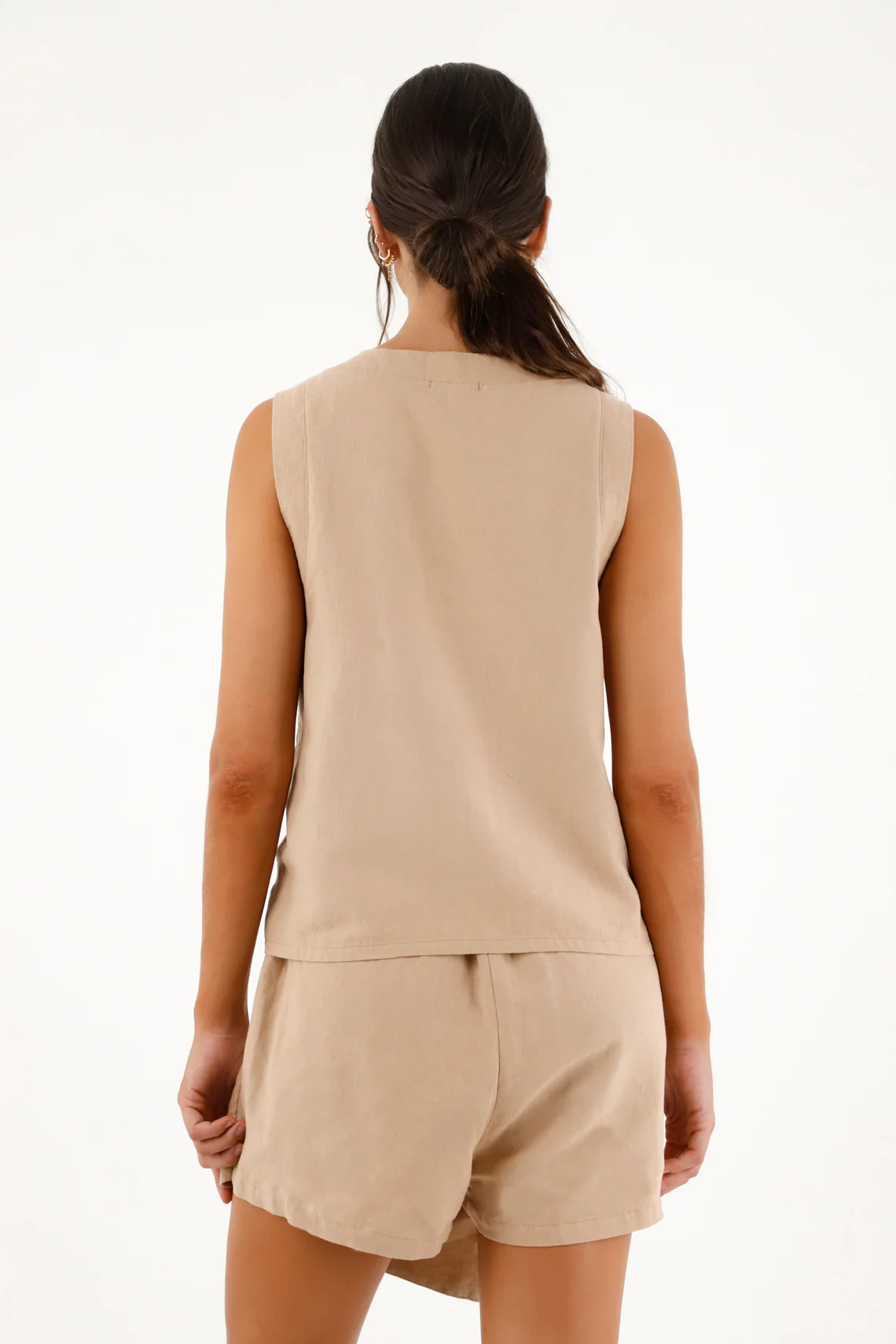 Women's raw linen vest shirt - Image 4