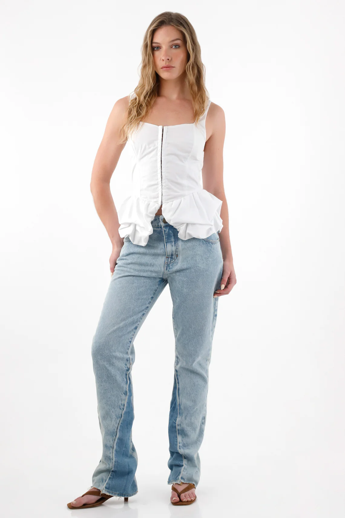 Women's White Corset-Style Strap Shirt - Image 2