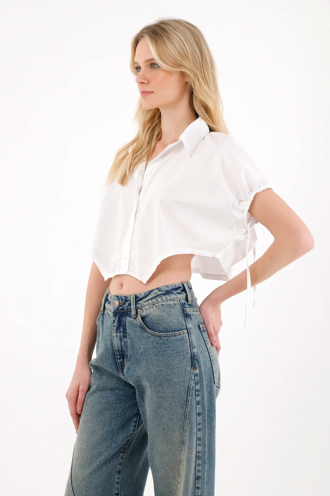 Women's Raw Gathered Shirt - Image 2