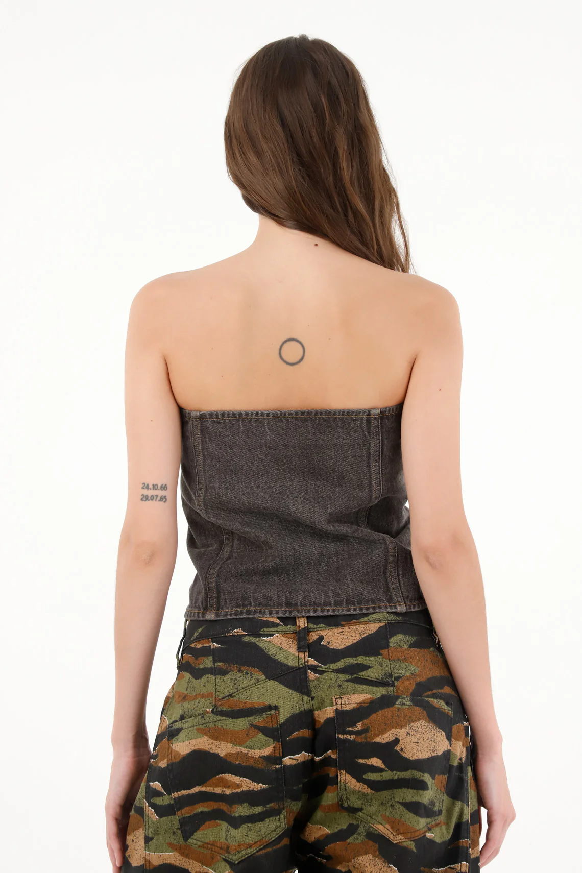Women's Reversible Blue Strapless Top - Image 4