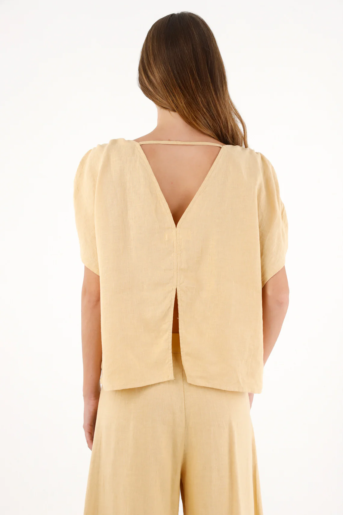 Women's V-Neck Brown Top with Straps - Image 4