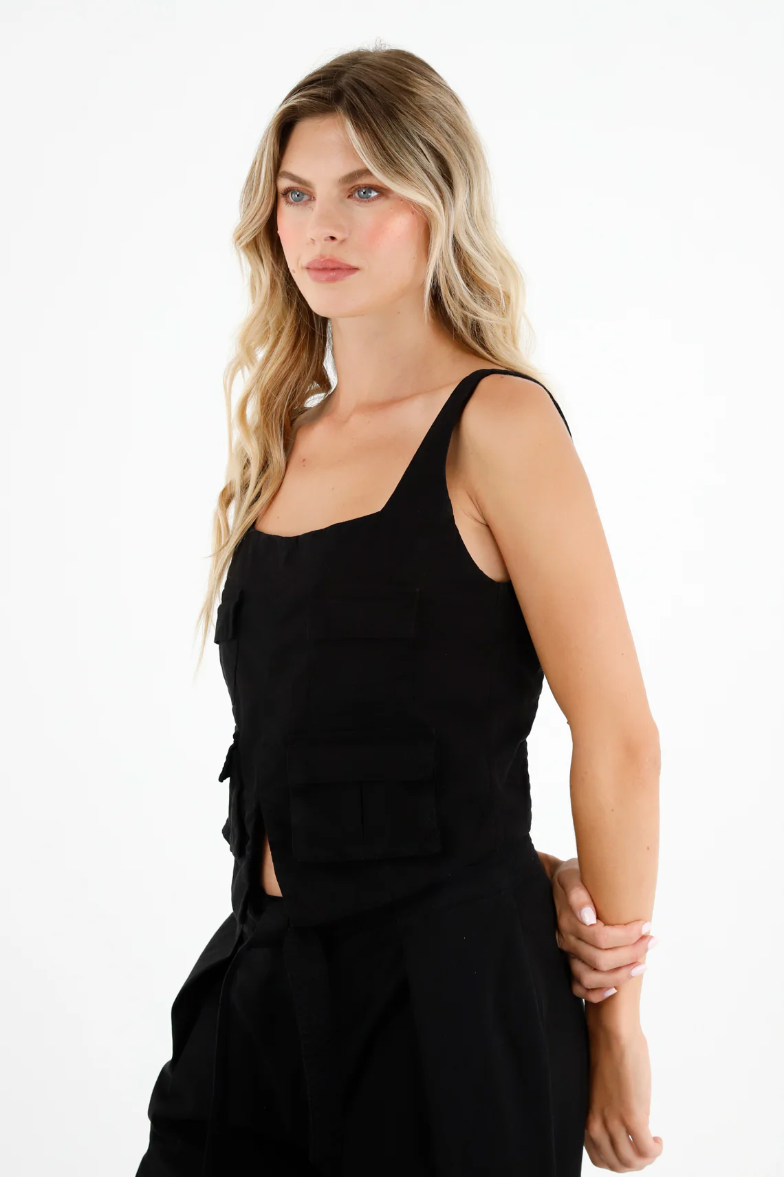 Women's Black Cargo Pocket Shirt - Image 2