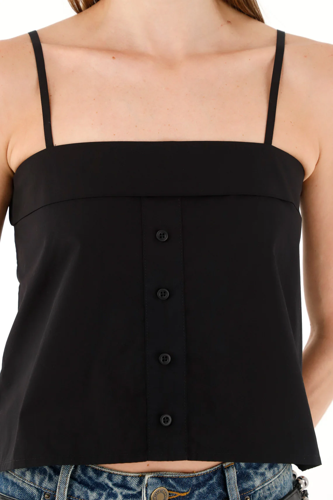 Women's Black Straight Neck Shirt - Image 3