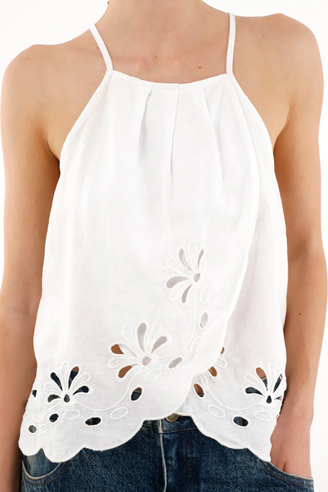Women's White Halter Neck Shirt - Image 2