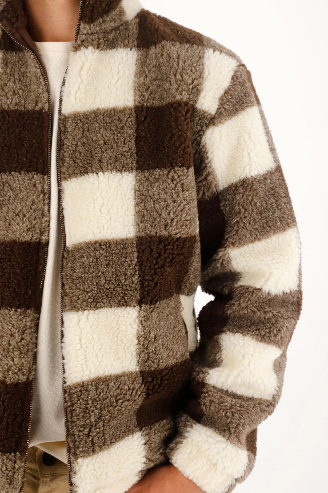 Men's Checkered Sherpa Jacket - Image 3