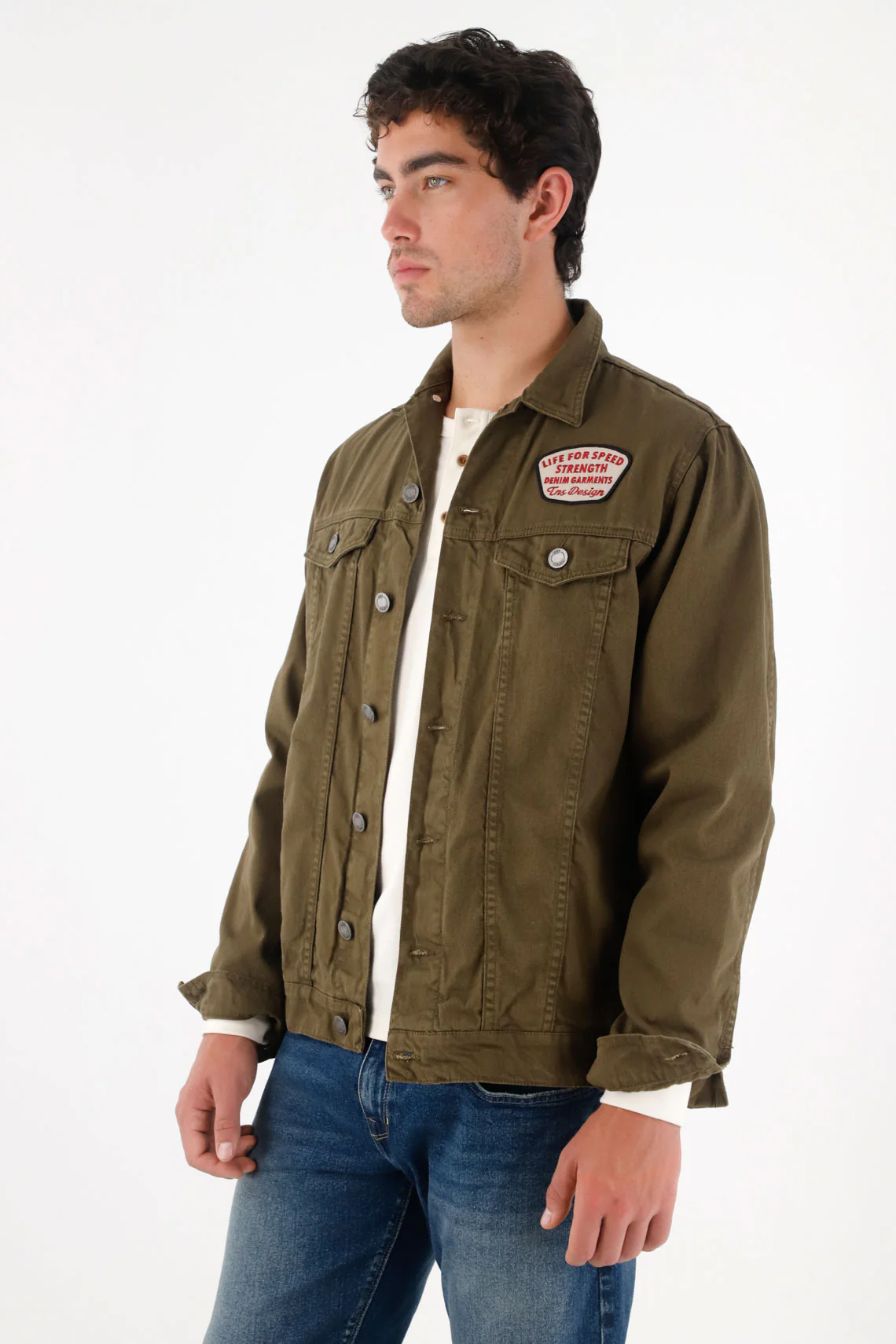 Jacket-style Shirt with Patch for Men - Image 3