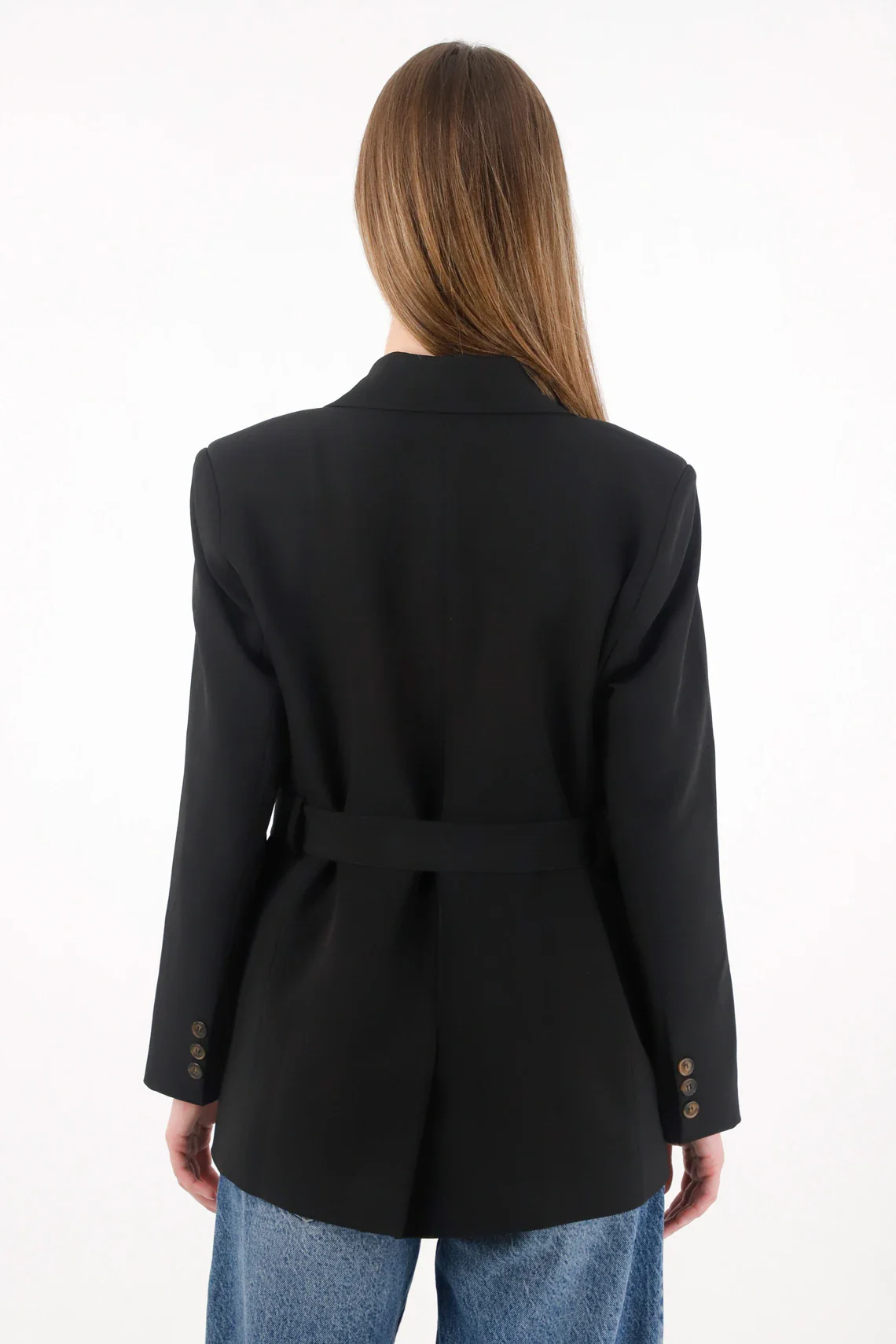 Black oversized blazer coat for women - Image 5