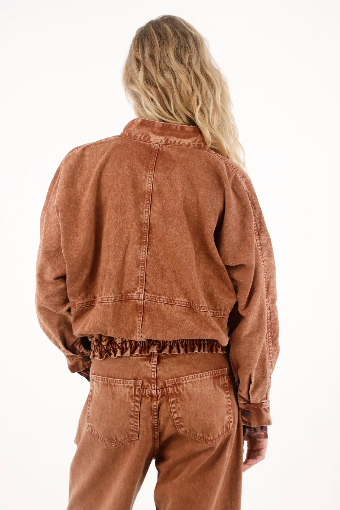 Brown Bomber Jacket for Women - Image 4