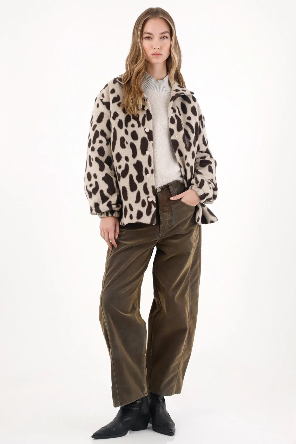 Textured Animal Print Jacket for Women - Image 2