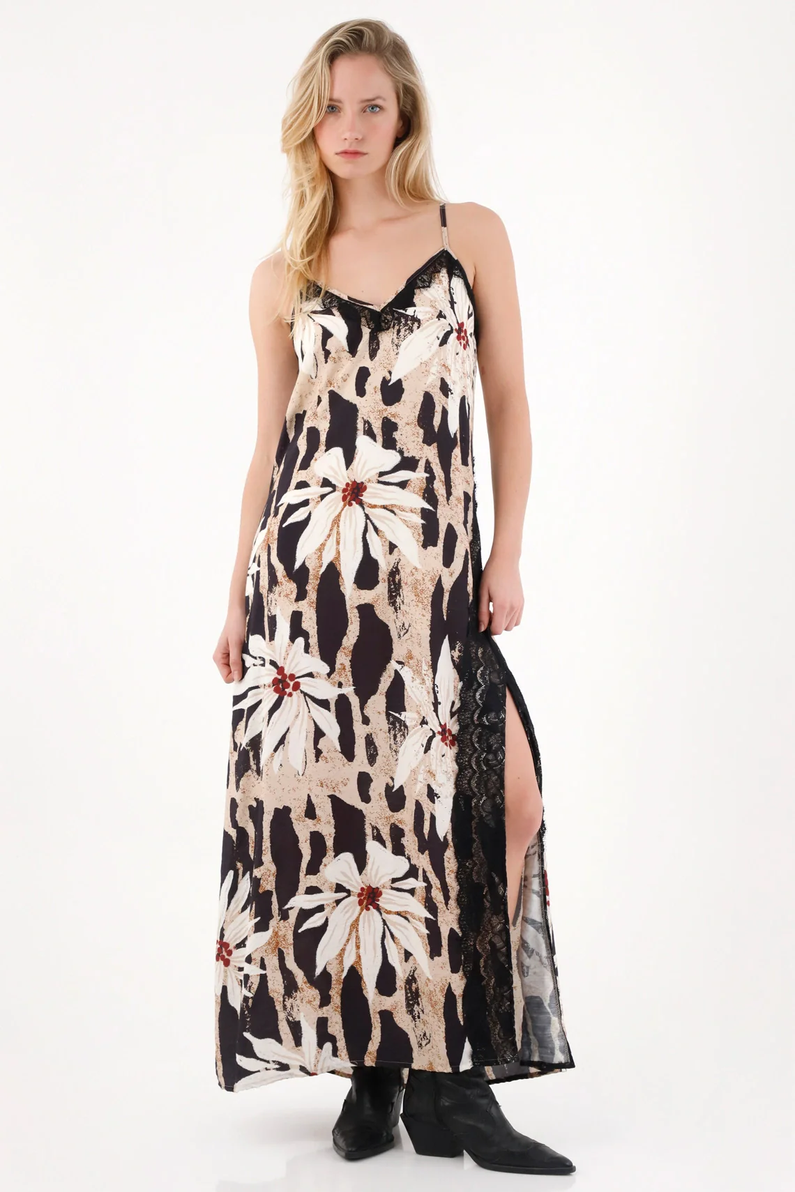 Long Floral Lace Dress for Women