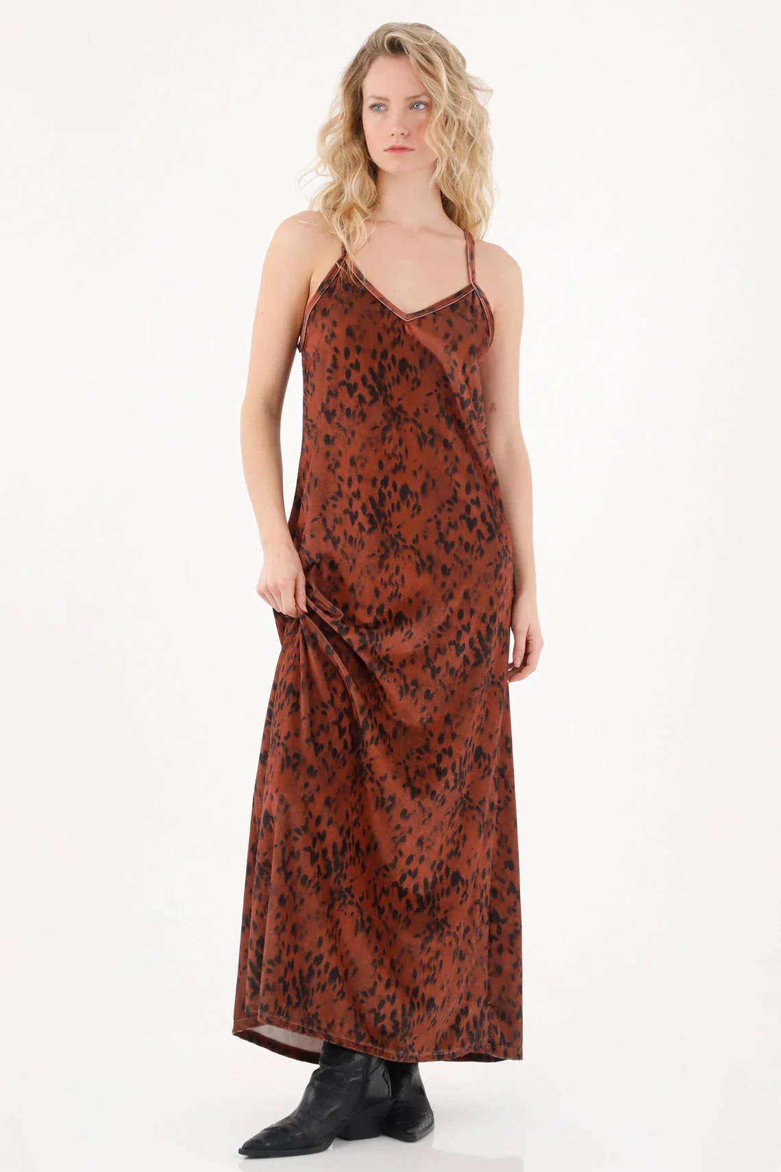 Long Animal Print Dress for Women - Image 2