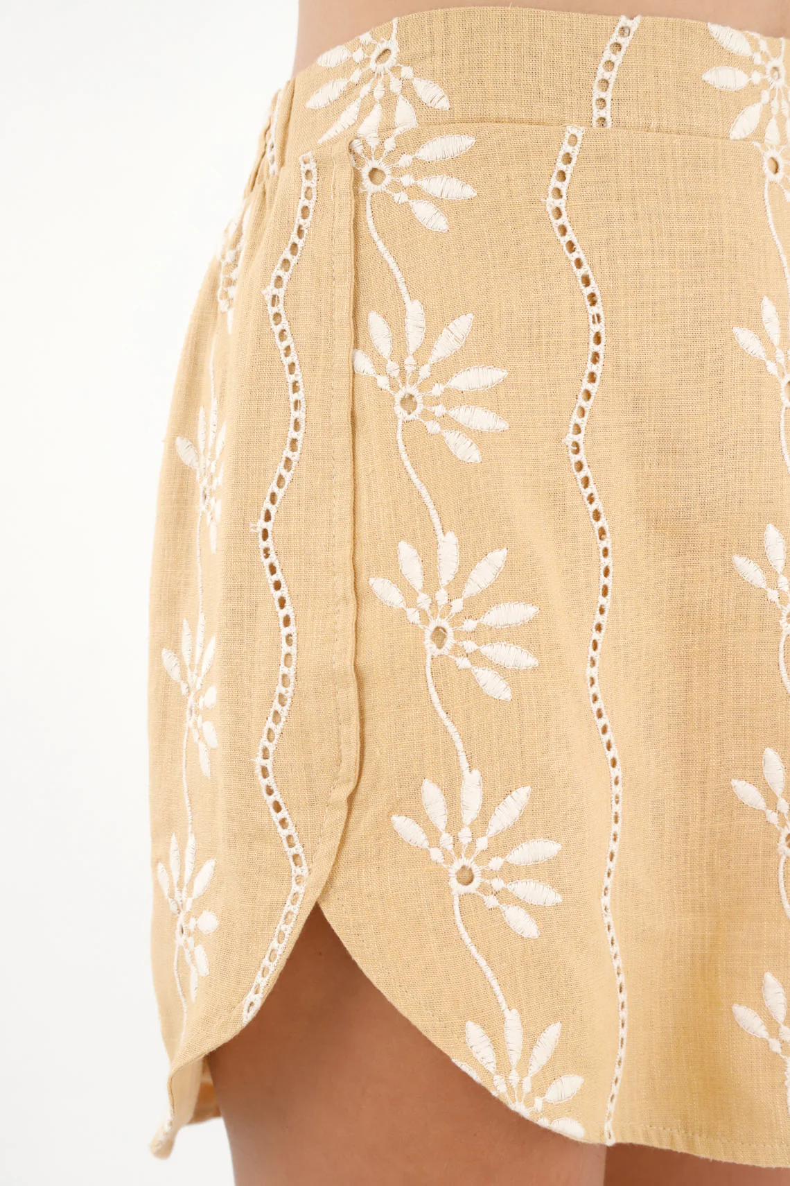 Women's Brown Embroidered Skirt - Image 3