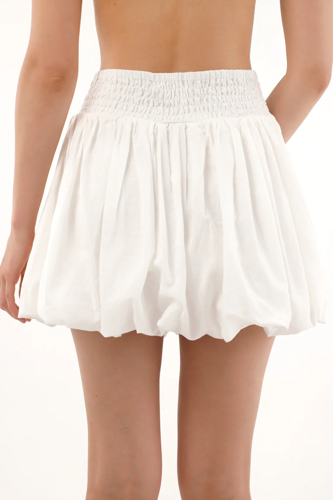 Women's Cream Ruffled Mini Skirt - Image 4