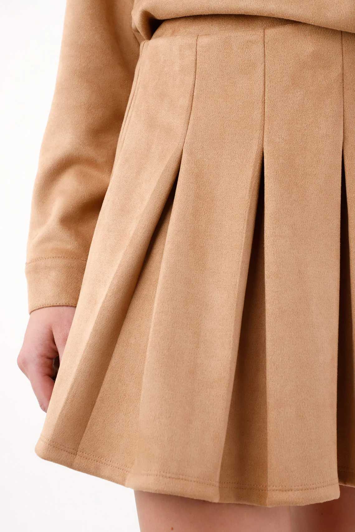 Short Brown Suede Skirt for Women - Image 3