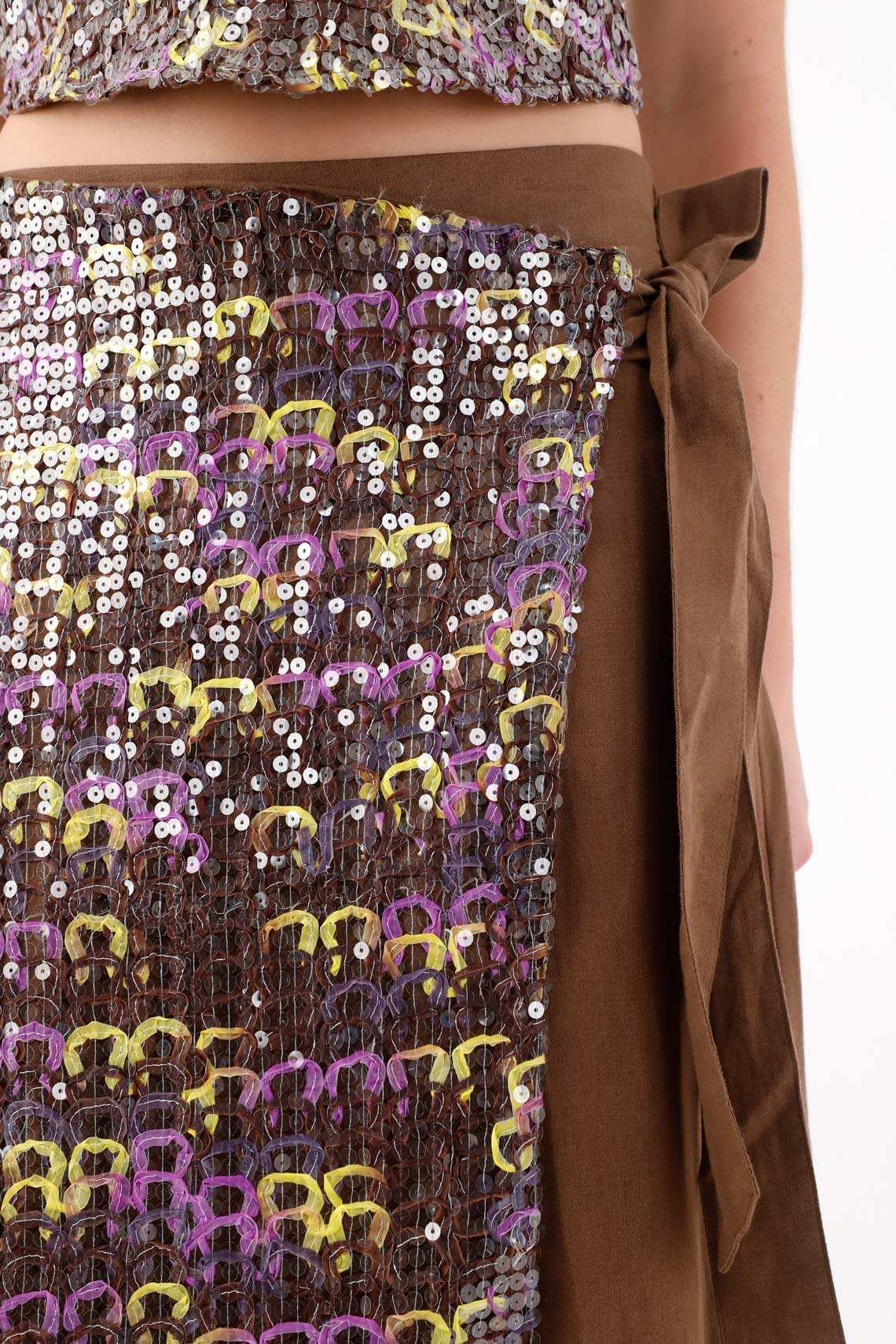 Women’s Long Pareo-Style Skirt with Sequins - Image 2