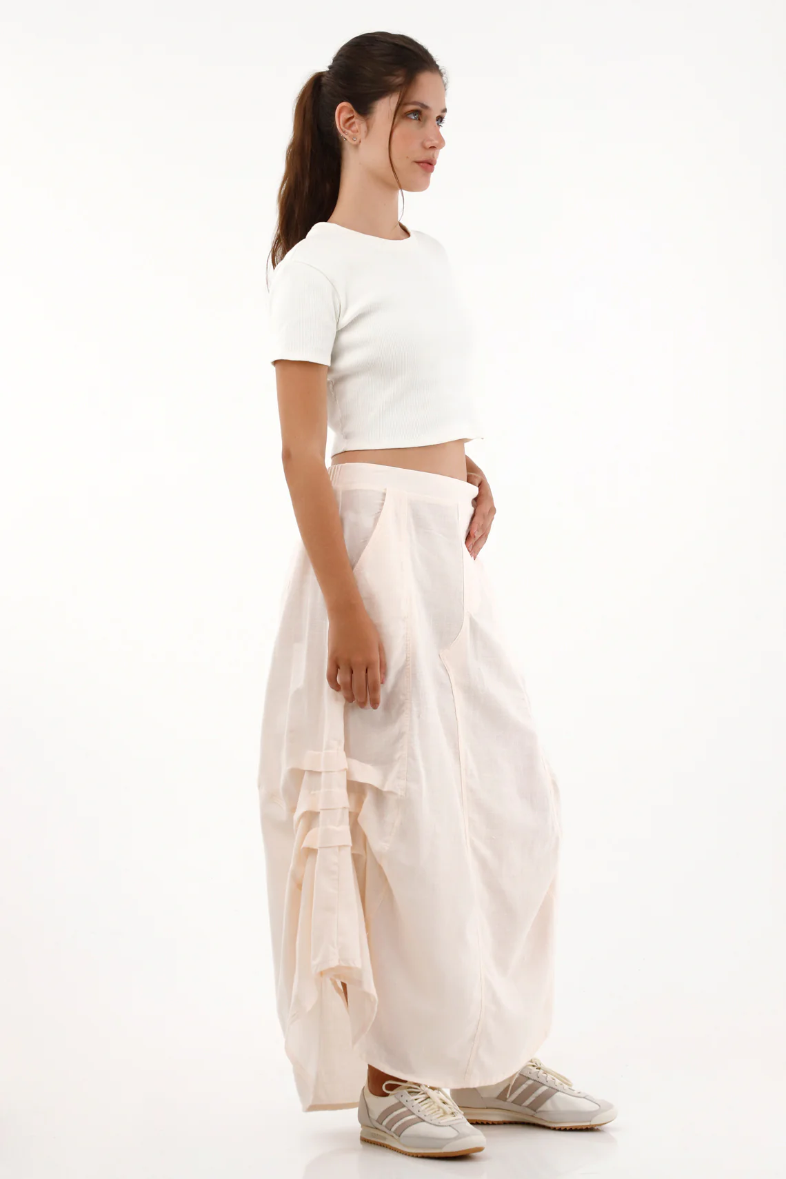 Women's Long Raw Pocket Skirt - Image 2