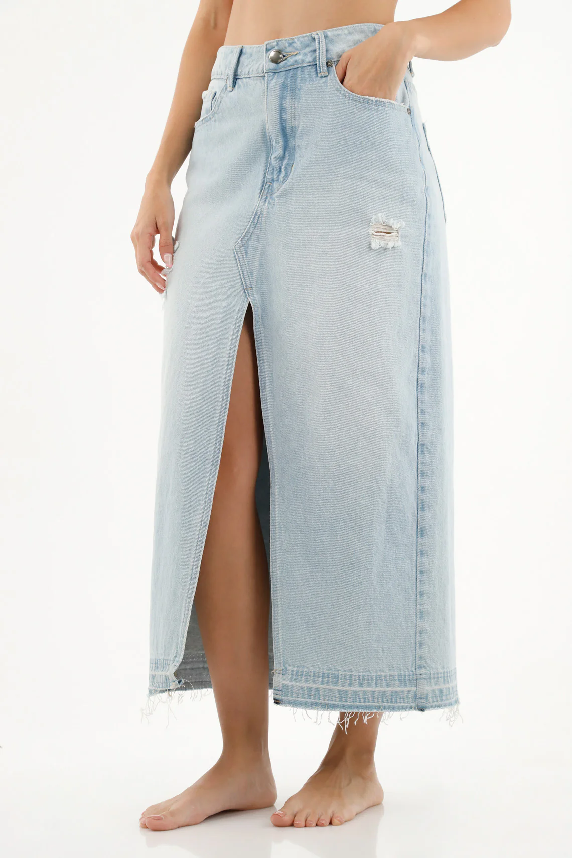 Women's Blue Denim Skirt - Image 2