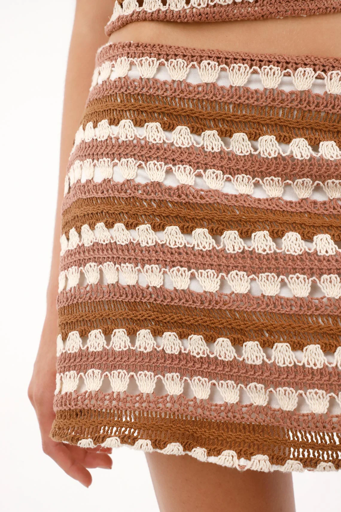 Multicolor Woven Mini Skirt for Women - Image 3