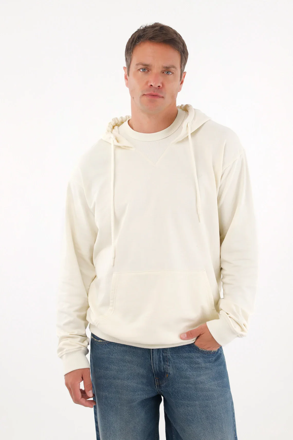 Hoodie Sweatshirt Men Off-White Relaxed Fit Kangaroo - Image 3