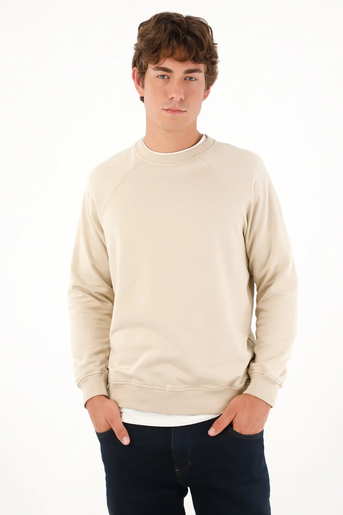 Hoodie Sweatshirt with Hood in Off-White for Men