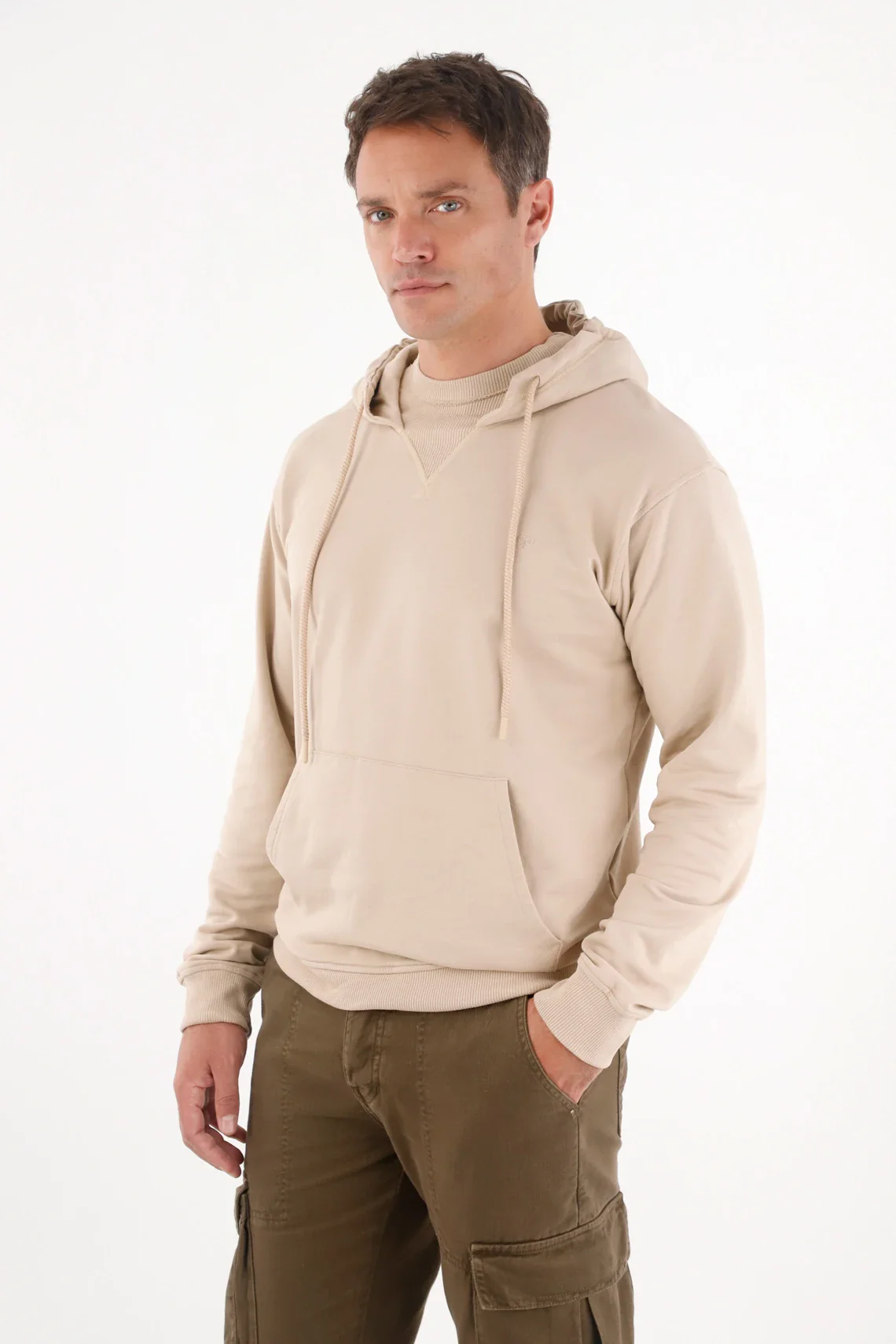 Hoodie Sweatshirt with Hood in Brown for Men