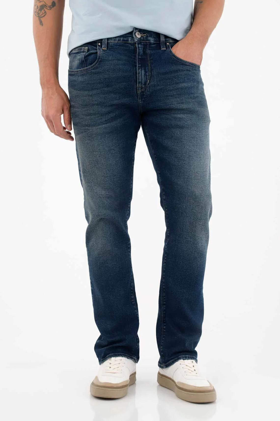 Mid Rise Straight Jeans in Blue for Men