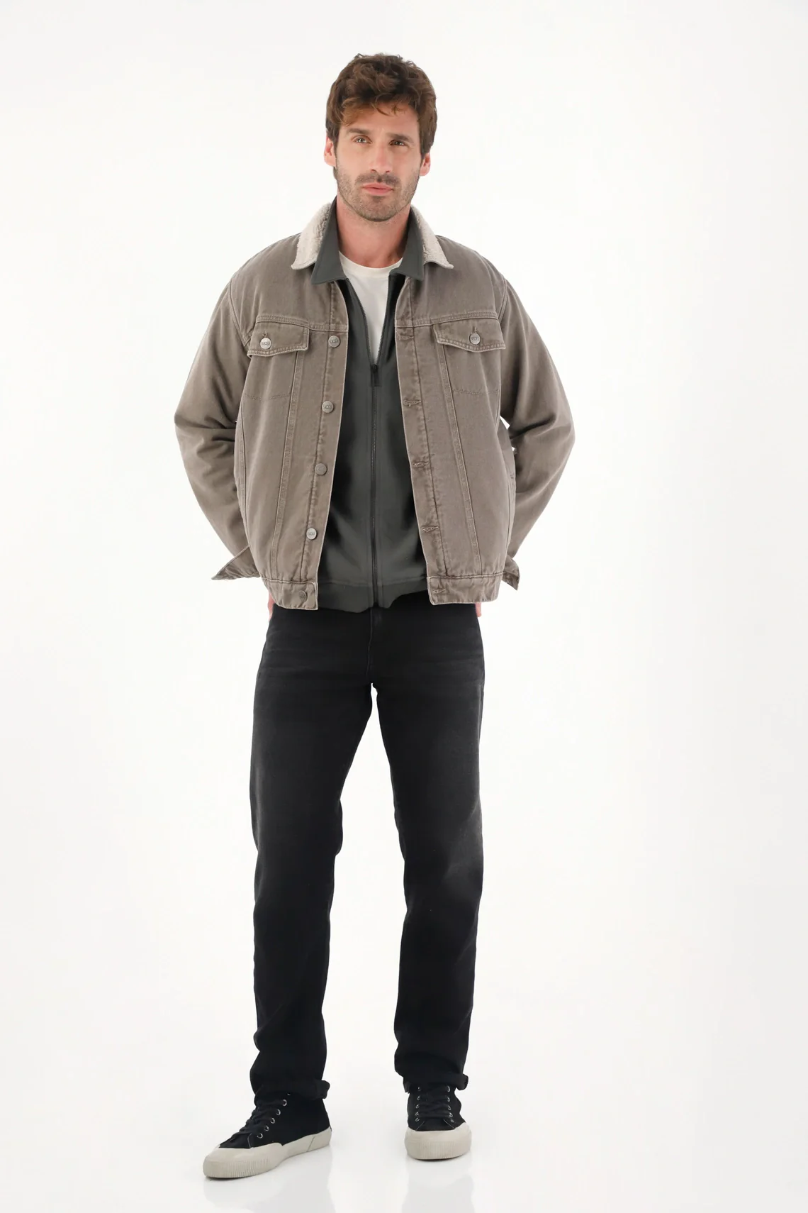 Straight Jeans black denim for men
