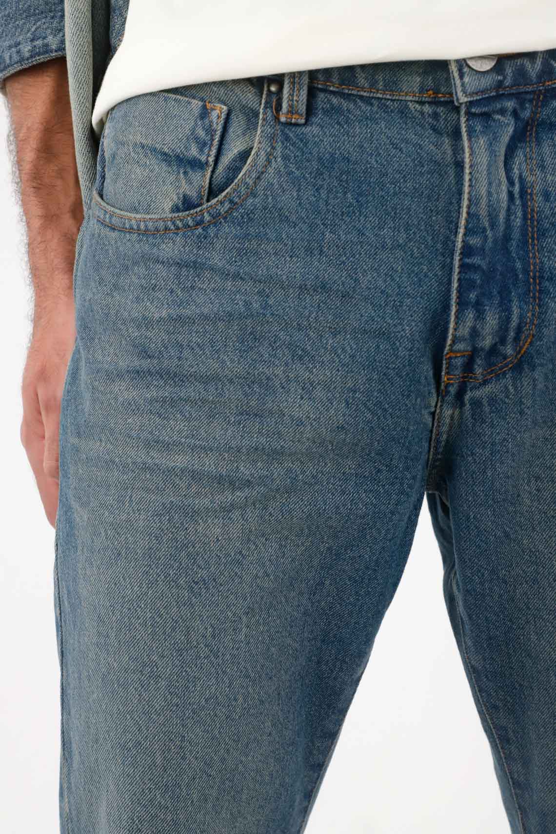 Vintage Blue Straight Jeans for Men - Image 3